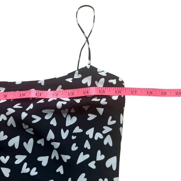 Abercrombie & Fitch Julia Heart Print Valentines Slip Mini Dress Small Black - Picture 9 of 9